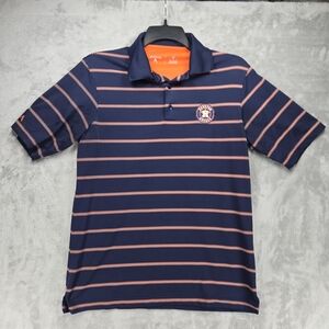 Antigua Men's Navy & Orange Houston Astros Polo Shirt‎ Sz M